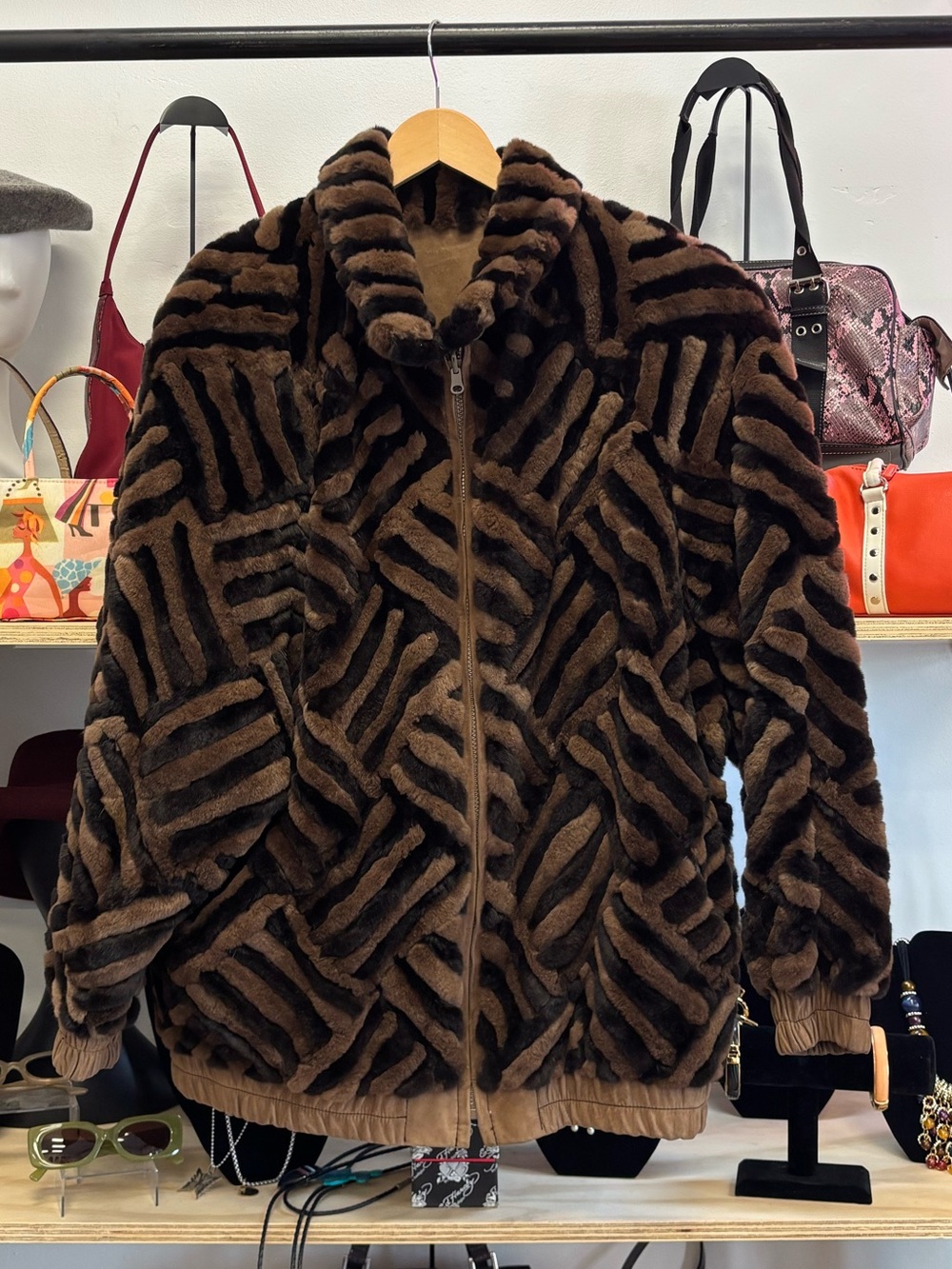 Brown Reversible Vintage Women's Jacket
